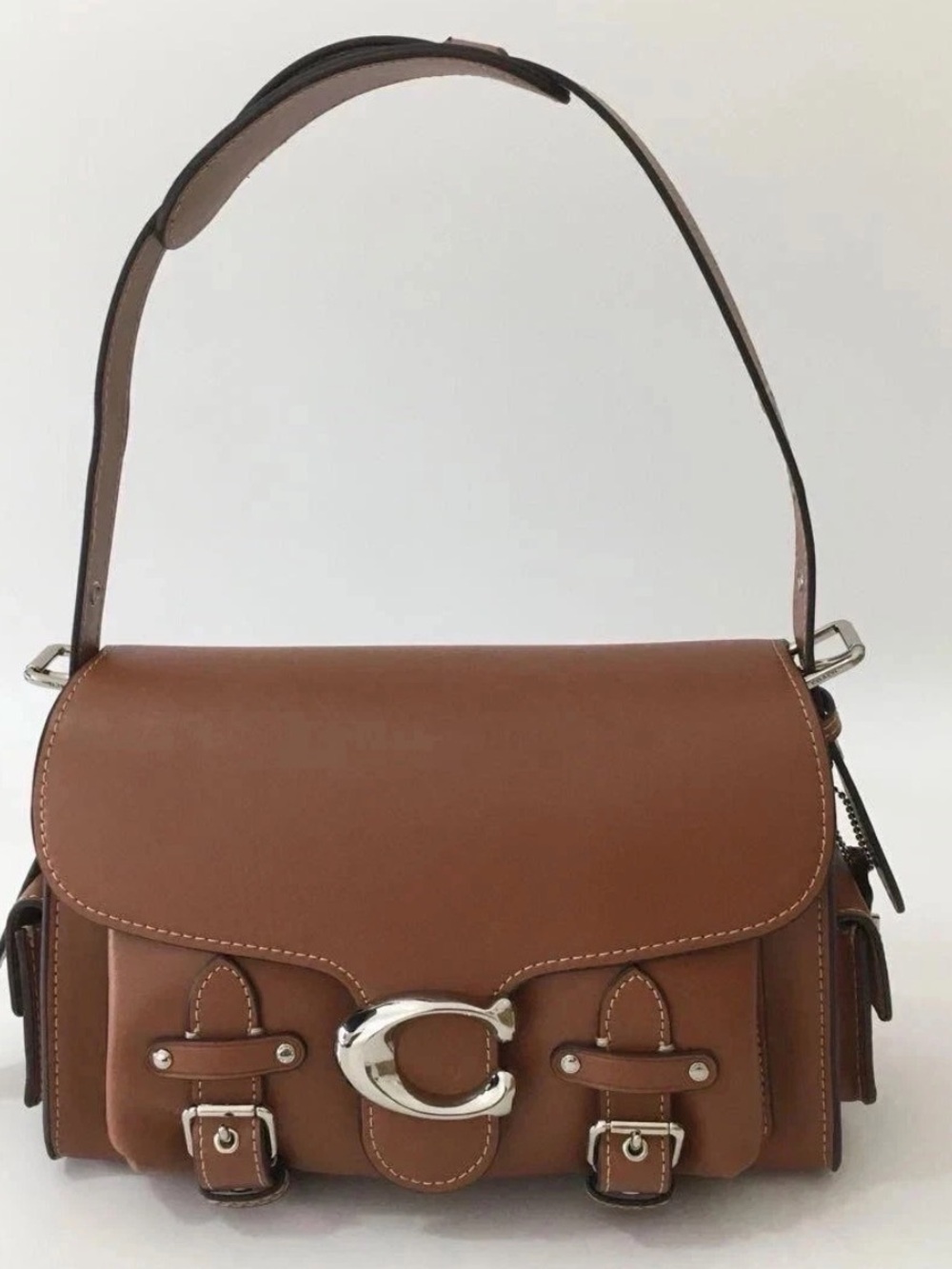 Brown Leather Shoulder Satchel Bag